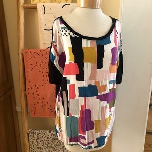 Anthropologie Top Abstract Designer Tee